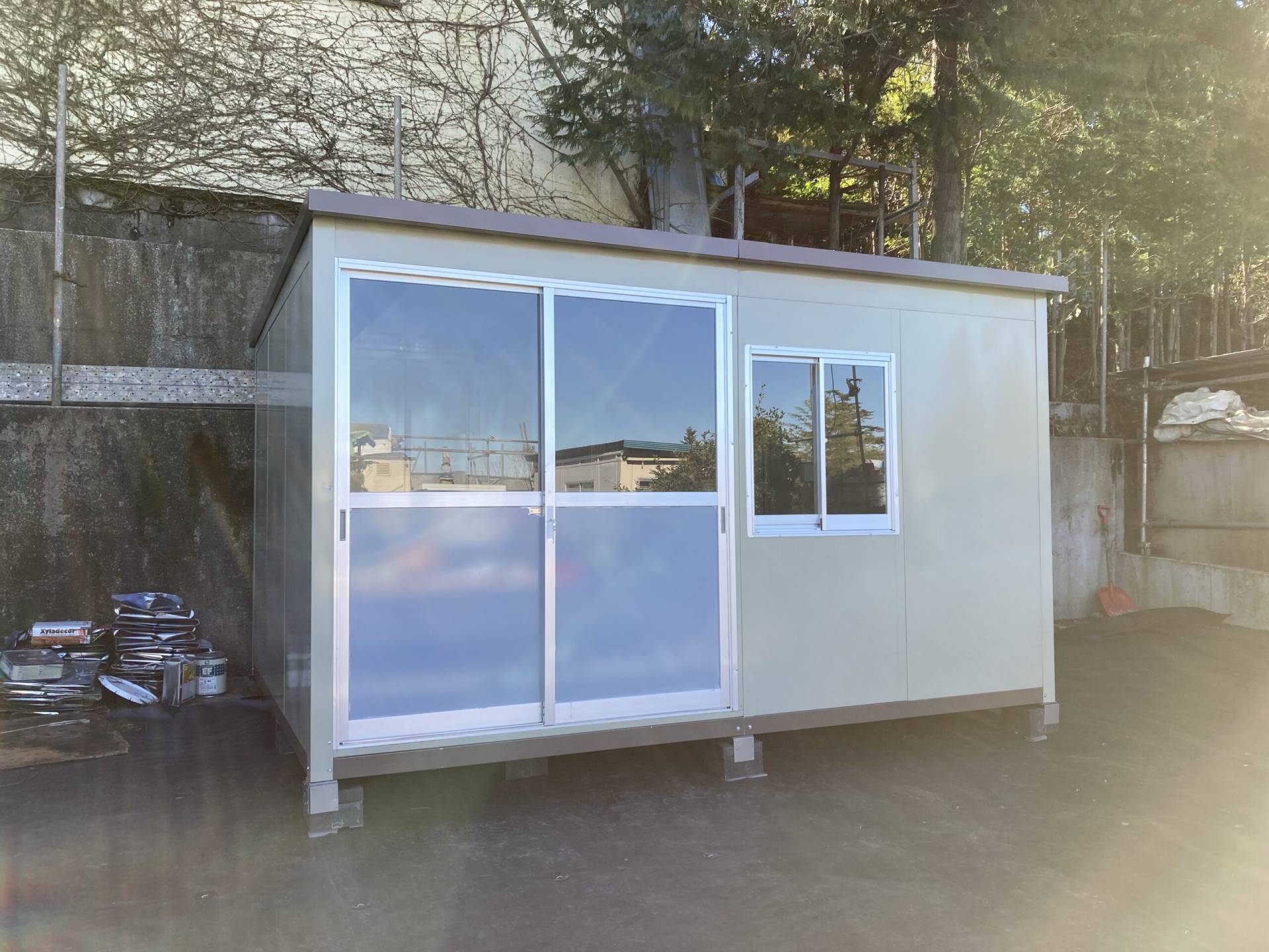 埼玉県所沢市　パネルハウス(プレハブ)　資材倉庫